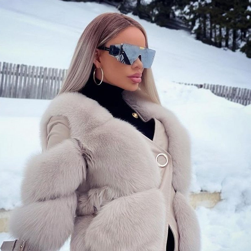 Unique Sexy Cool One Piece Sunglasses For Women And Men Luxury Brand Flat Wide Leg Alloy Sun Glasses Female Square Hip Hop Shade