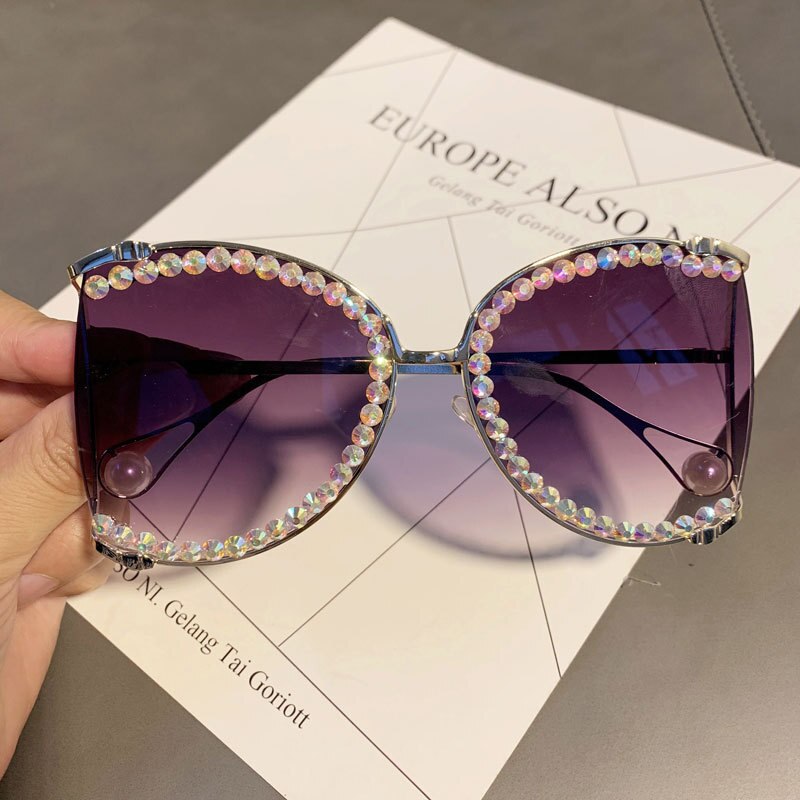 2023 Sunglasses Women Oversized  Bling Diamond y2k Fashion Design Sun glasses Ladies Luxury Glasses Vintage Shades Bulk Oculos