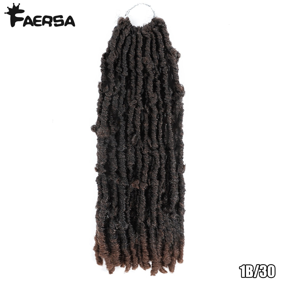 Butterfly Locs Crochet Braids Hair 14'' 18'' Distressed Faux Locs Crochet Hair 16Strands/pack Locs Pre-Twist Braiding Faersa