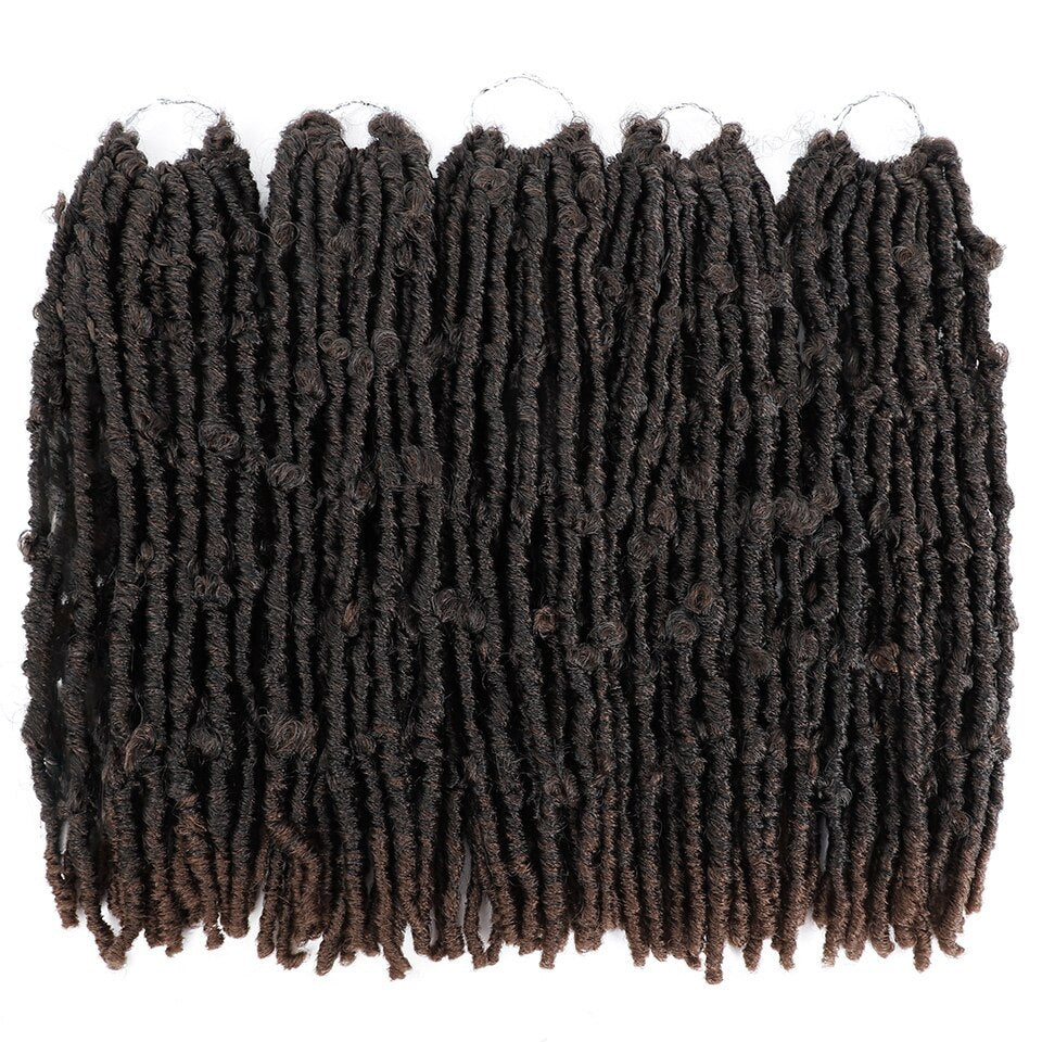 Butterfly Locs Crochet Braids Hair 14'' 18'' Distressed Faux Locs Crochet Hair 16Strands/pack Locs Pre-Twist Braiding Faersa