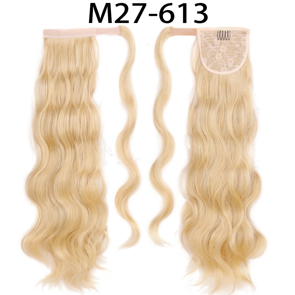 MerisiHair Synthetic Ponytail Extension Long Black Drawstring Wavy Ponytail Hair African American for Women Body Wavy Ponytail