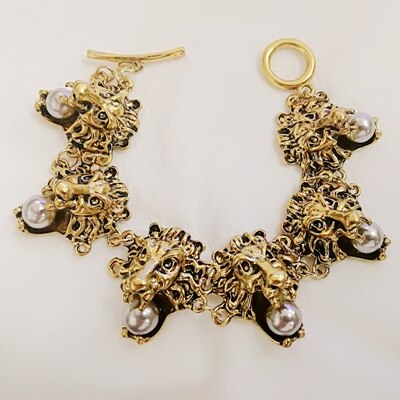 Korean Design Style Crystal Five Chain Bracelet For Women Pearl Flower Charm Jewelry