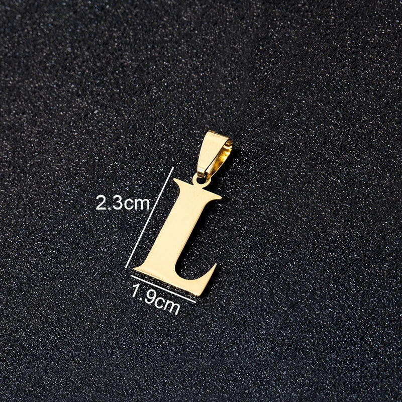 SONYA A To Z Stainless Steel 26 Letters Initial Pendant For Women Alphabet  DIY Pendants Friends Family Gifts