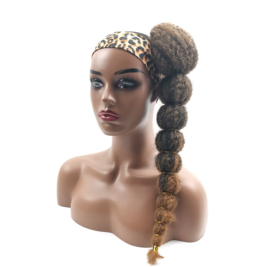 Hairpiece Ponytail Hair Extension for Black Women Afro Puff Kinky Curly Horse Tail Clip in Drawstring False Pigtail Synthetic