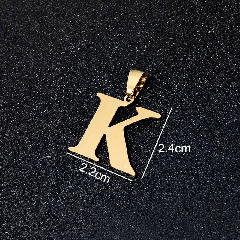 SONYA A To Z Stainless Steel 26 Letters Initial Pendant For Women Alphabet  DIY Pendants Friends Family Gifts