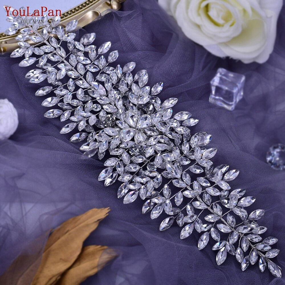 YouLaPan HP409 Wedding Woman Tiara Headdresses for Bridal Headband Wedding Hair Accessories Luxury Rhinestone Bride Headwear