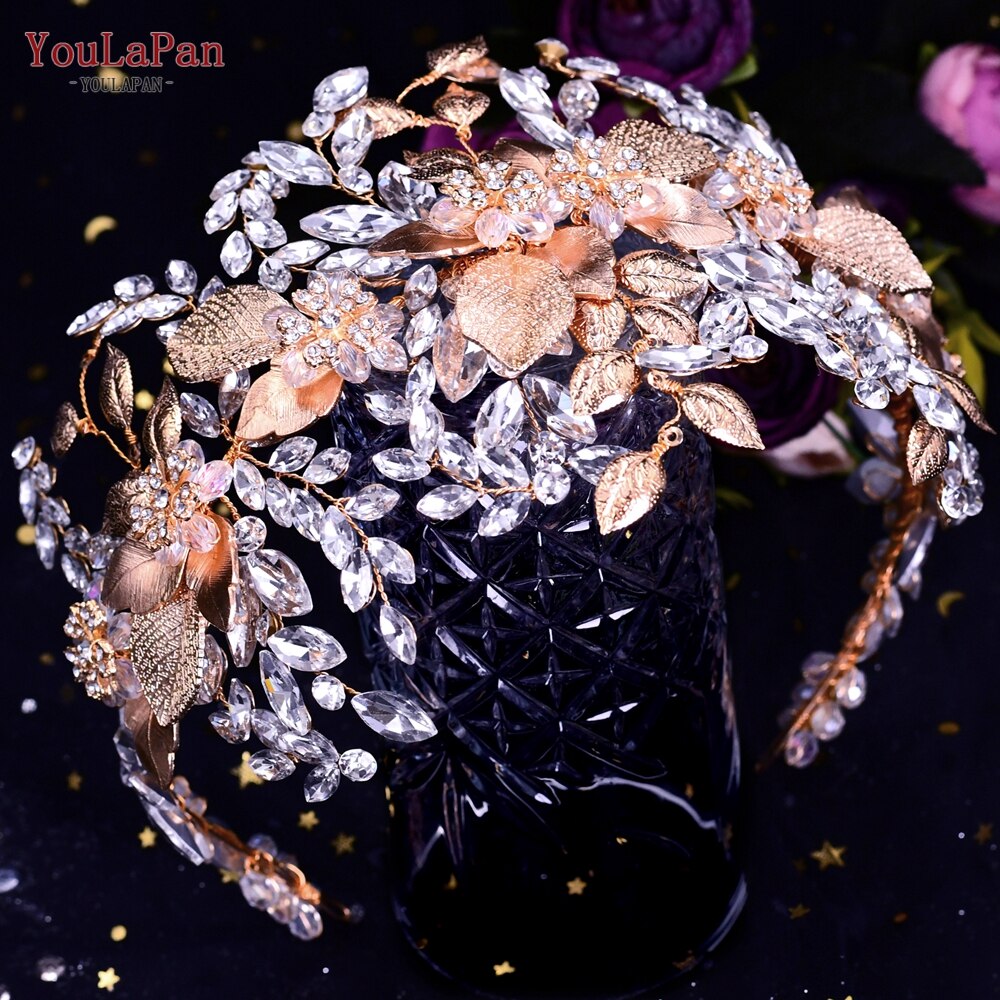 YouLaPan HP409 Wedding Woman Tiara Headdresses for Bridal Headband Wedding Hair Accessories Luxury Rhinestone Bride Headwear
