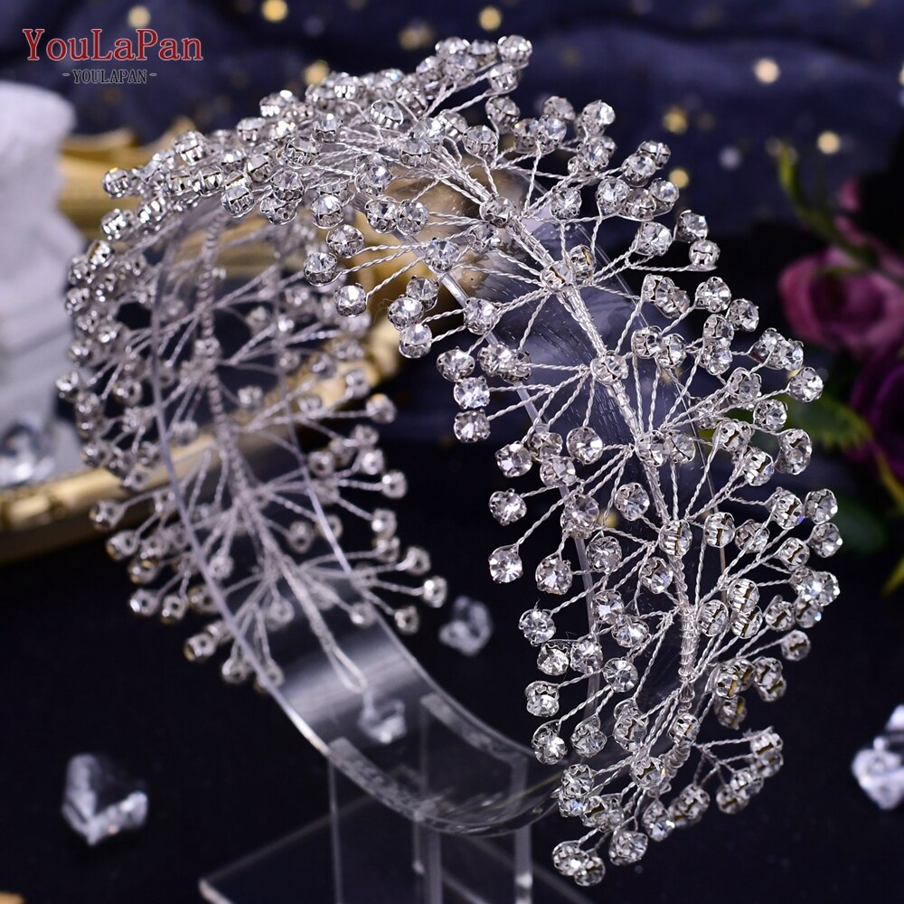 YouLaPan HP409 Wedding Woman Tiara Headdresses for Bridal Headband Wedding Hair Accessories Luxury Rhinestone Bride Headwear