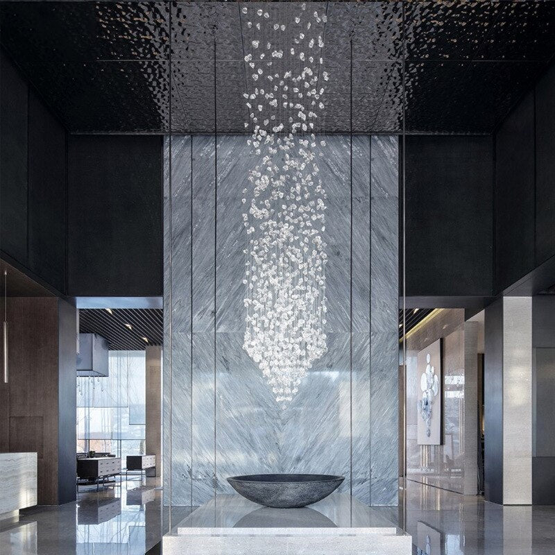 Modern LOFT Luxury Crystal Chandelier Indoor Lighting Nordic Staircase Led Chandeliers Fixtures Long Hallway Lobby Ceiling Lamp