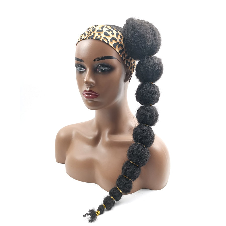 Hairpiece Ponytail Hair Extension for Black Women Afro Puff Kinky Curly Horse Tail Clip in Drawstring False Pigtail Synthetic