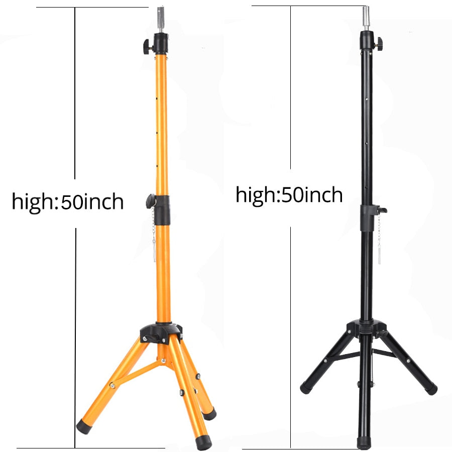 Alileader 2022 New Adjustable Mannequin Head Tripod Black Gold 125 Cm Canvas Mannequin Head Wig Stand Tripod Wig Making Kit штат