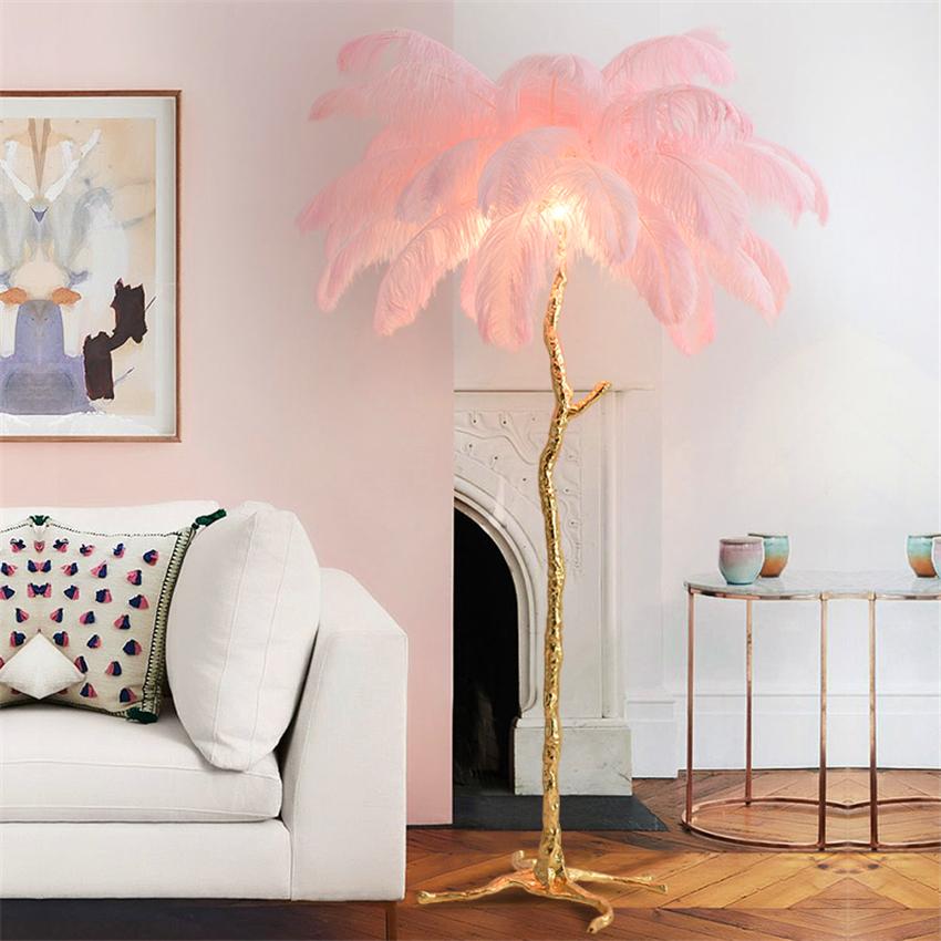 Nordic Floor Lamps Feather Living Room LED Dining Room Bedroom Modern Lamp Stand Interior Lighting Art Floor Light Standing Lamp