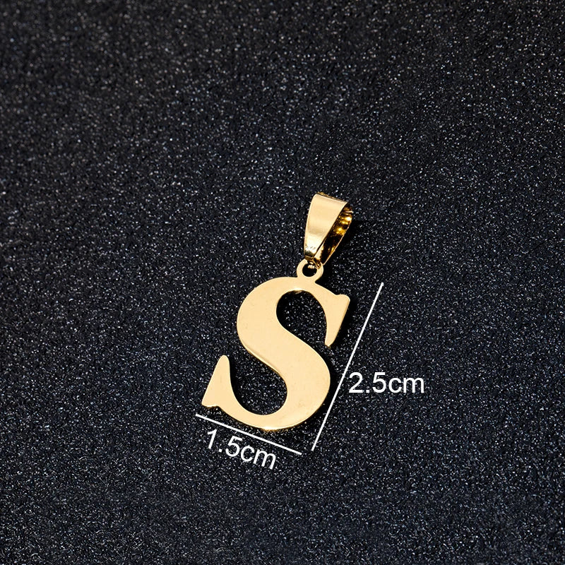 SONYA A To Z Stainless Steel 26 Letters Initial Pendant For Women Alphabet  DIY Pendants Friends Family Gifts
