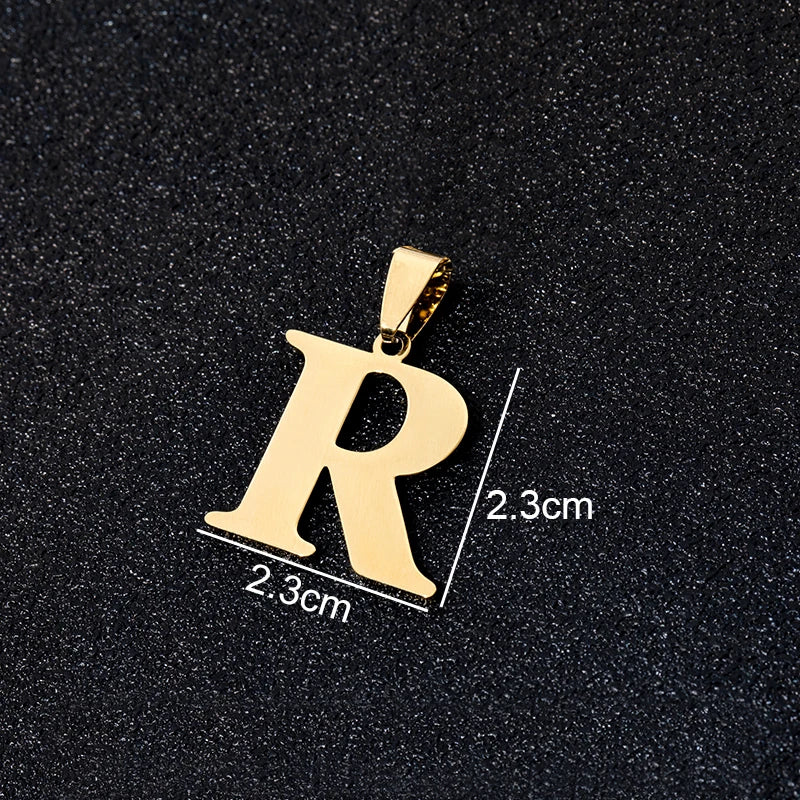SONYA A To Z Stainless Steel 26 Letters Initial Pendant For Women Alphabet  DIY Pendants Friends Family Gifts