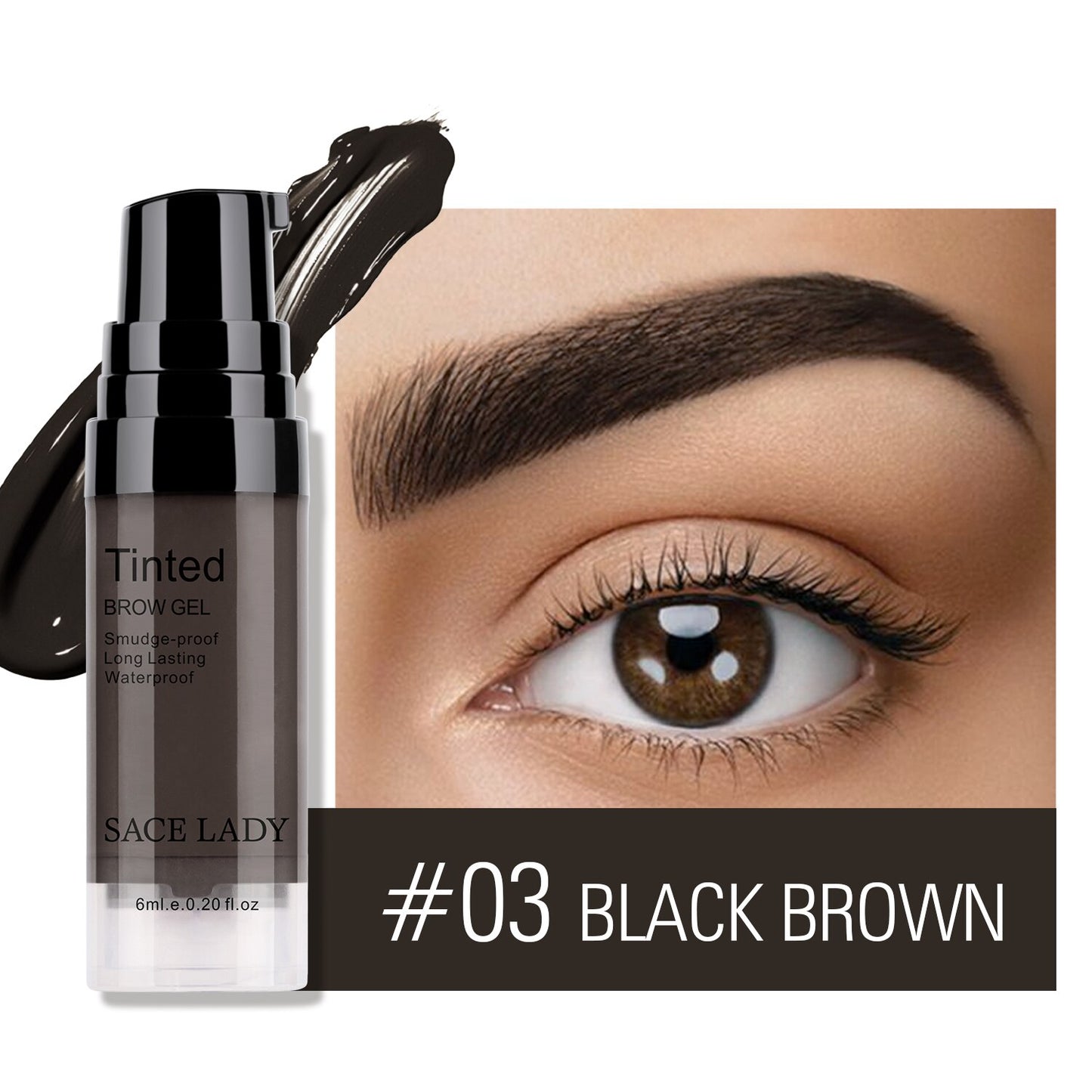 6 Colors Black Brown Eyebrow Gel Long Lasting Waterproof Eye Brow Tint Cream Smooth Makeup Eyebrow Wax Pomade Cosmetics 6ML