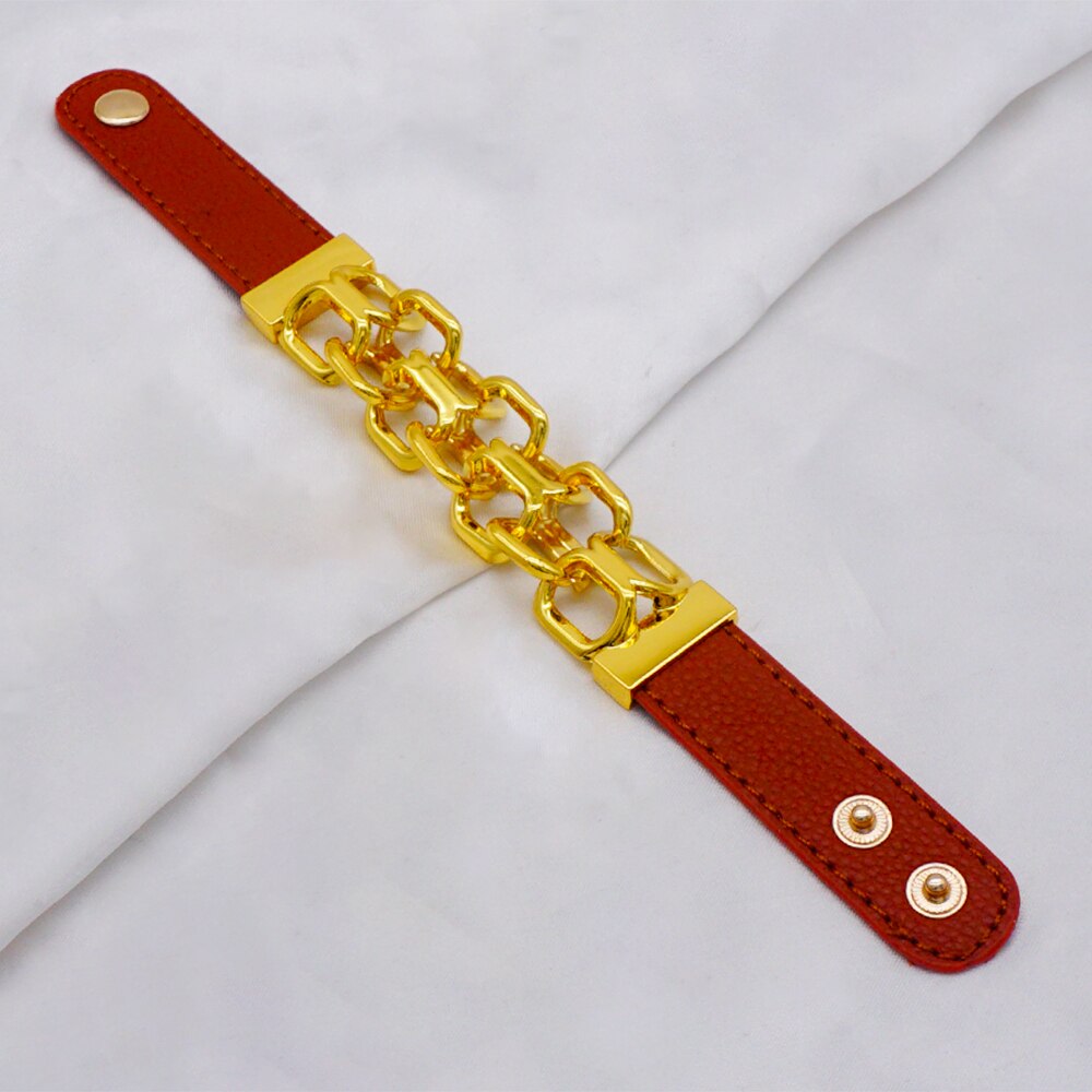 2022 Fashion New Metal Buckle Personality Leather Bracelet For Women Gift Accessories