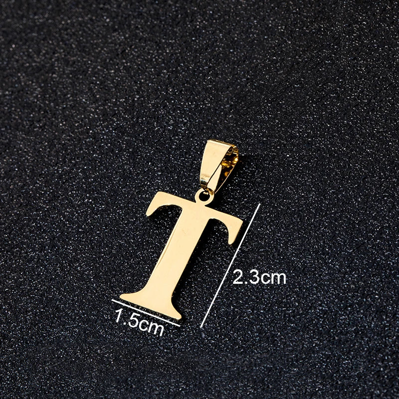 SONYA A To Z Stainless Steel 26 Letters Initial Pendant For Women Alphabet  DIY Pendants Friends Family Gifts