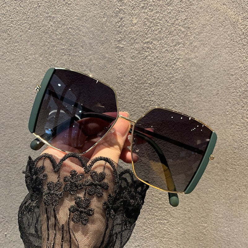 2021 Vintage Hexagon Sunglasses Women Square Metal Frame Pilot Mirror Classic Retro Sun Glasses Women Luxury Summer Eyewear