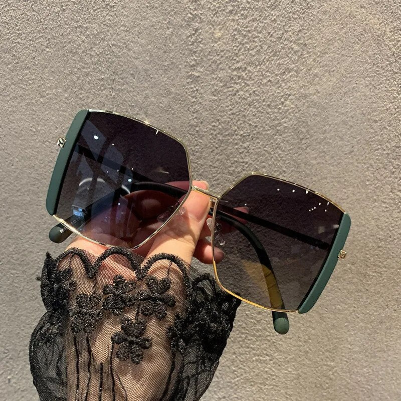 2021 Vintage Hexagon Sunglasses Women Square Metal Frame Pilot Mirror Classic Retro Sun Glasses Women Luxury Summer Eyewear