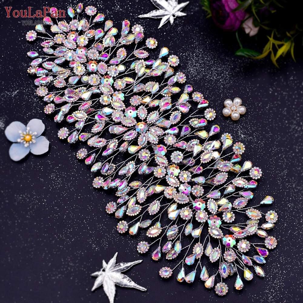 YouLaPan HP409 Wedding Woman Tiara Headdresses for Bridal Headband Wedding Hair Accessories Luxury Rhinestone Bride Headwear
