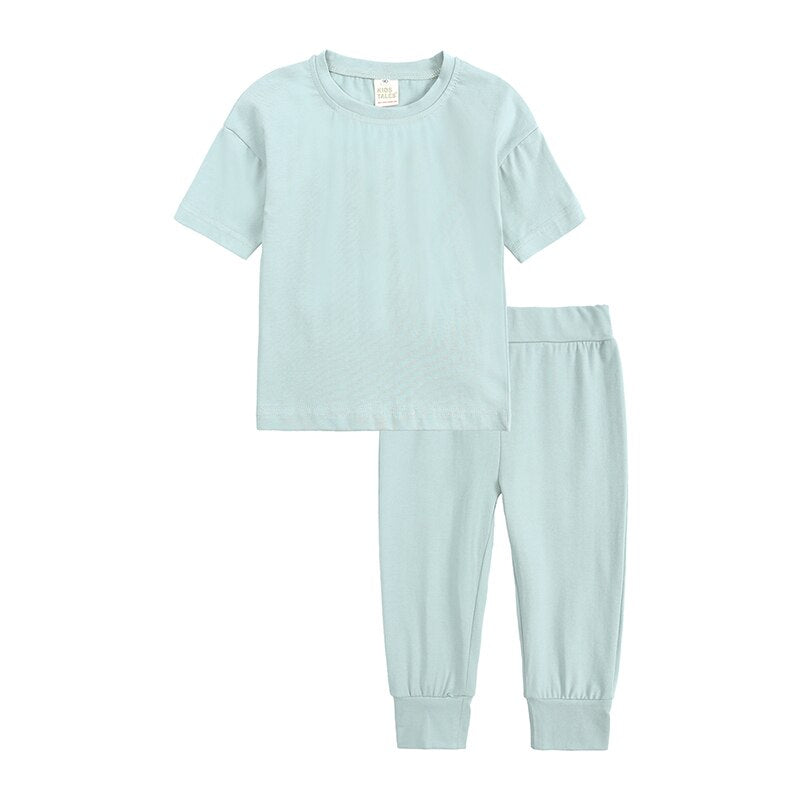 Essential Summer Baby Girls Clothes Children Clothing Set Boys Top Pullover Sweatshirt+Pants Tracksuit Suits For Kids Costumes