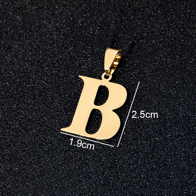 SONYA A To Z Stainless Steel 26 Letters Initial Pendant For Women Alphabet  DIY Pendants Friends Family Gifts