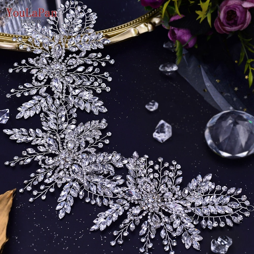 YouLaPan HP409 Wedding Woman Tiara Headdresses for Bridal Headband Wedding Hair Accessories Luxury Rhinestone Bride Headwear