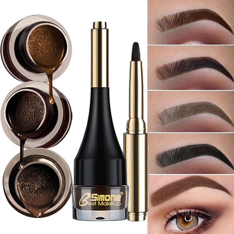 4 Colors Enhancers Eyebrow Cream Long-lasting Waterproof Air-cushion Dye Brows Gel Brown Tinted Natural Liquid Eyebrows Makeup