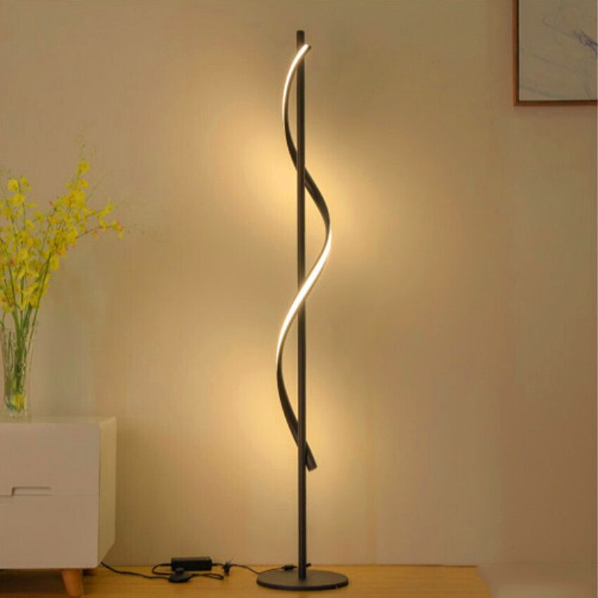 Nordic LED Spiral Floor Lamp Dimming Bedroom Living Room Restaurant Bedside Indoor Lighting Decorative Floor Lights Reading Lamp