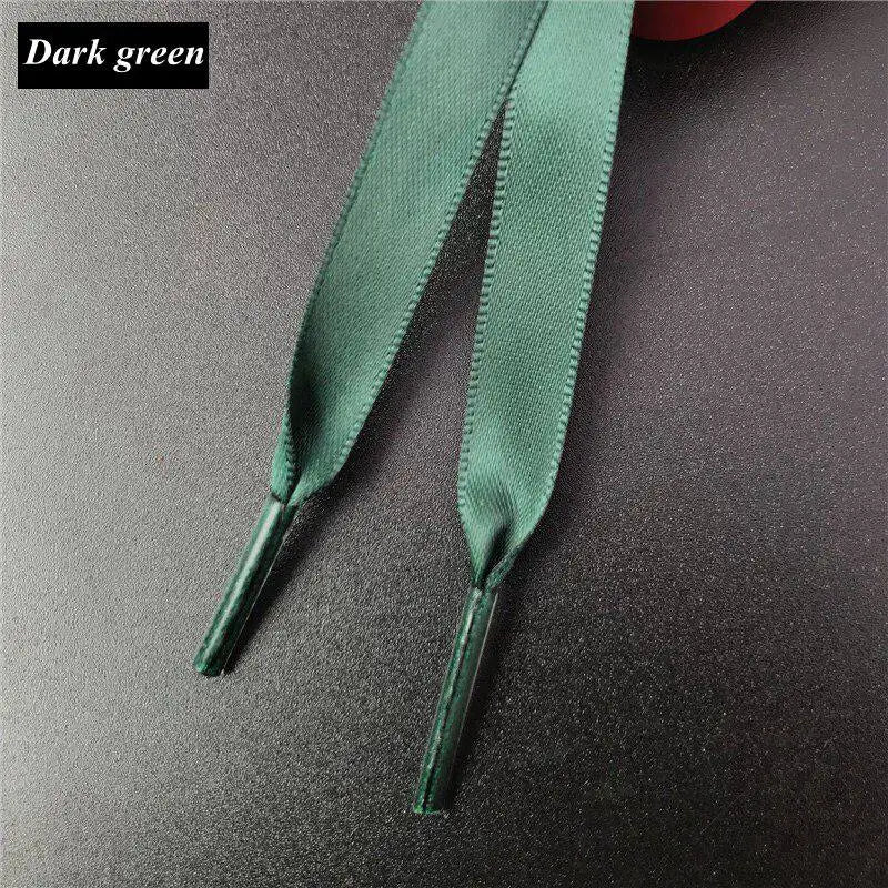 New 1Pair 1CM Width Satin Silk Ribbon Shoelaces 80/100/120/150CM Length Sneaker Sport Shoes Lace Adult Children's laces S2
