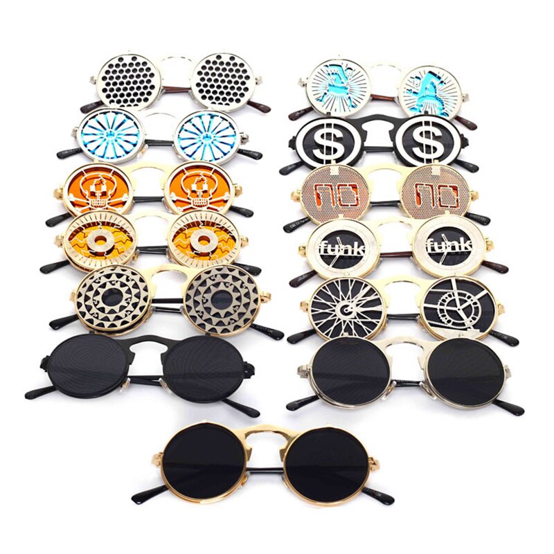 JackJad 2020 Fashion Steampunk Gothic Vintage Clamshell Sunglasses Men Women Personality Round Style Sun Glasses Oculos De Sol