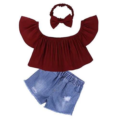 Fashion Style for girls of Chiffon long sleeves Tops with Stars Printed  + jeans pants in autumn sets children's clothes ST316