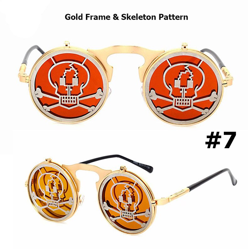 JackJad 2020 Fashion Steampunk Gothic Vintage Clamshell Sunglasses Men Women Personality Round Style Sun Glasses Oculos De Sol