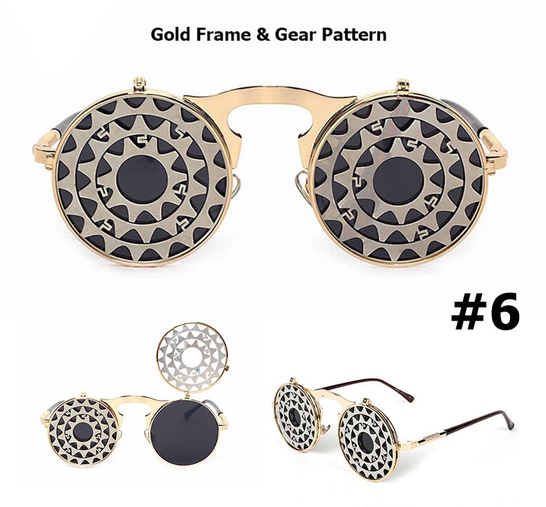 JackJad 2020 Fashion Steampunk Gothic Vintage Clamshell Sunglasses Men Women Personality Round Style Sun Glasses Oculos De Sol
