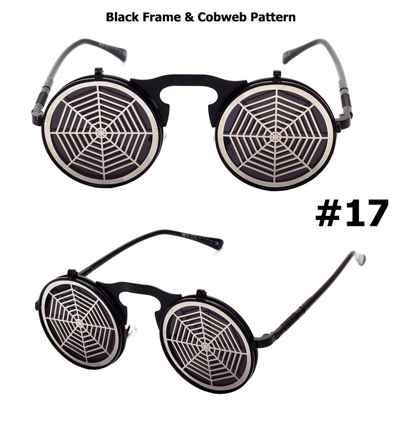 JackJad 2020 Fashion Steampunk Gothic Vintage Clamshell Sunglasses Men Women Personality Round Style Sun Glasses Oculos De Sol