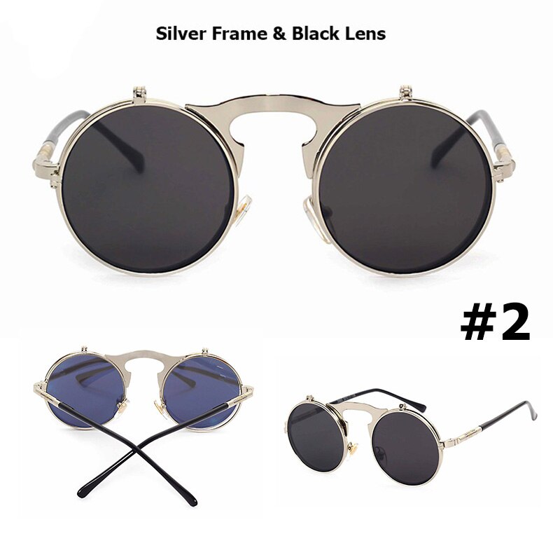 JackJad 2020 Fashion Steampunk Gothic Vintage Clamshell Sunglasses Men Women Personality Round Style Sun Glasses Oculos De Sol