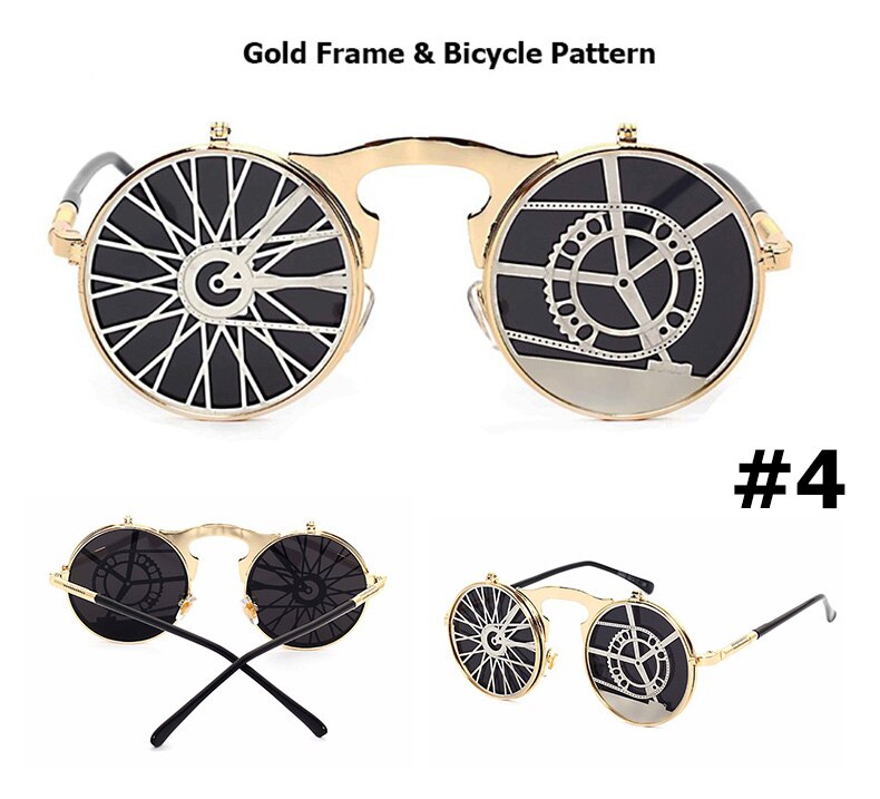 JackJad 2020 Fashion Steampunk Gothic Vintage Clamshell Sunglasses Men Women Personality Round Style Sun Glasses Oculos De Sol