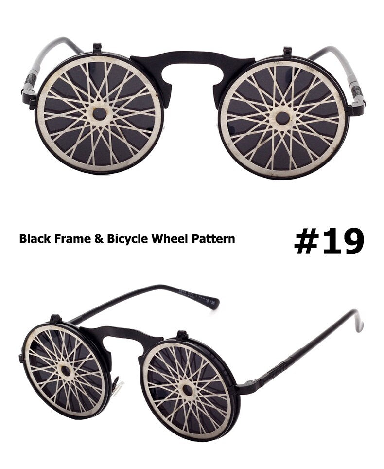 JackJad 2020 Fashion Steampunk Gothic Vintage Clamshell Sunglasses Men Women Personality Round Style Sun Glasses Oculos De Sol