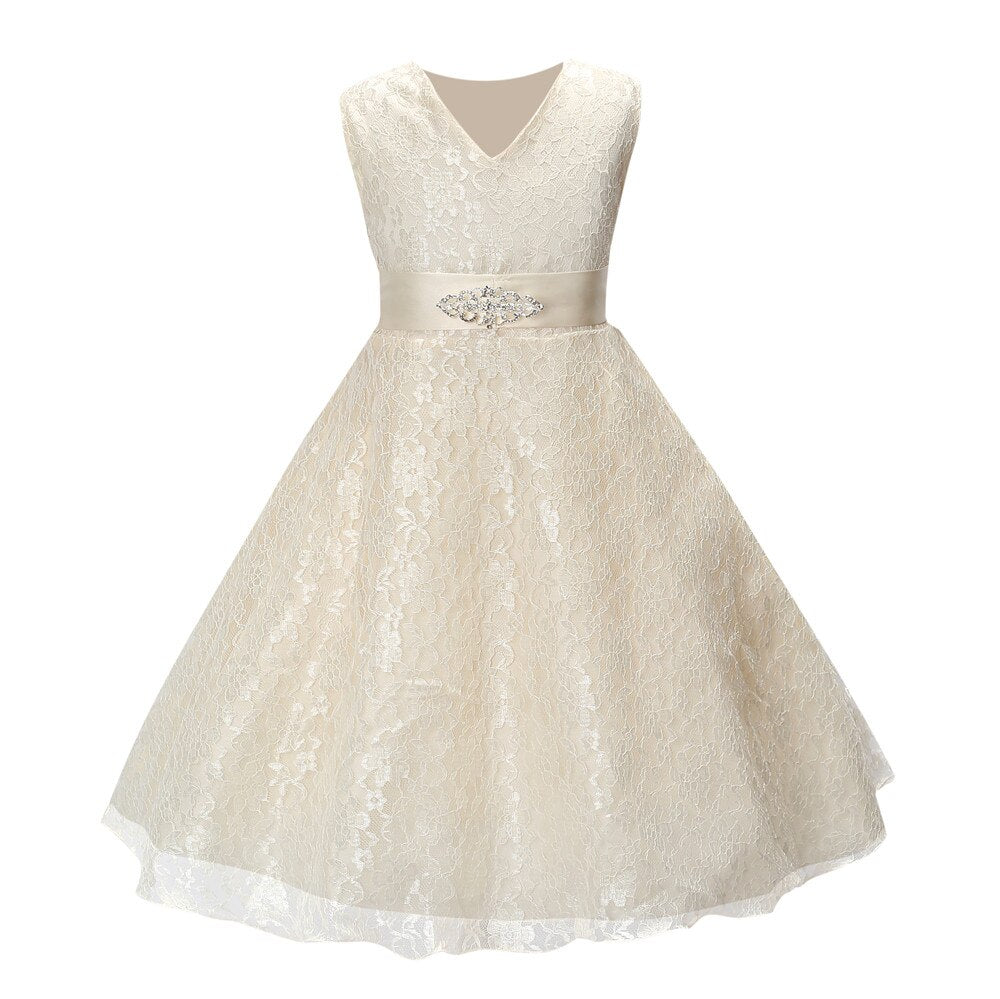 Summer Dress for Children Lace Flower Girls Dress Party Wedding Dress Elegent Princess Vestidos Evening Clothing Party Costumes