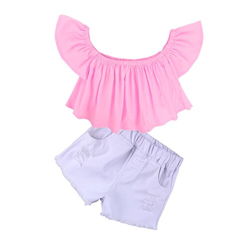 Fashion Style for girls of Chiffon long sleeves Tops with Stars Printed  + jeans pants in autumn sets children's clothes ST316