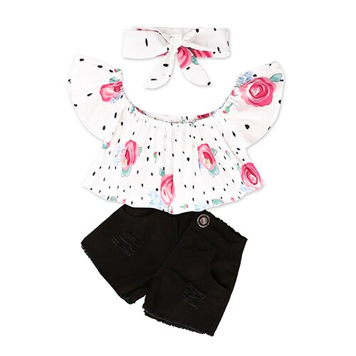 Fashion Style for girls of Chiffon long sleeves Tops with Stars Printed  + jeans pants in autumn sets children's clothes ST316