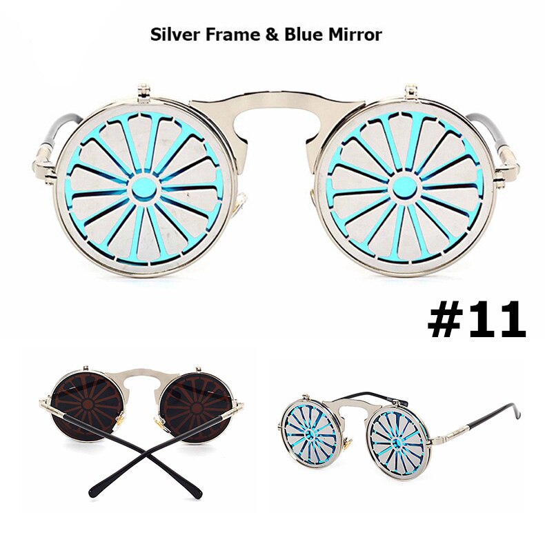 JackJad 2020 Fashion Steampunk Gothic Vintage Clamshell Sunglasses Men Women Personality Round Style Sun Glasses Oculos De Sol