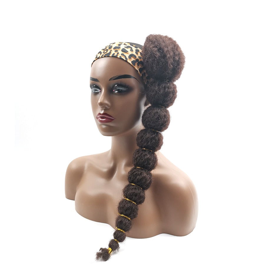 Hairpiece Ponytail Hair Extension for Black Women Afro Puff Kinky Curly Horse Tail Clip in Drawstring False Pigtail Synthetic