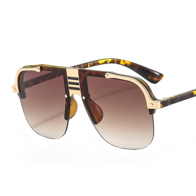 D&amp;T 2021 New Fashion Sunglasses Women Men Shield Gradients Lens Metal Alloy Frame Trend Luxury Brand Designer Sun Glasses UV400