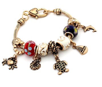 Korean Design Style Crystal Five Chain Bracelet For Women Pearl Flower Charm Jewelry