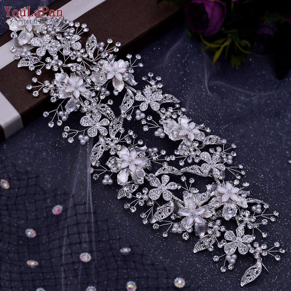 YouLaPan HP409 Wedding Woman Tiara Headdresses for Bridal Headband Wedding Hair Accessories Luxury Rhinestone Bride Headwear