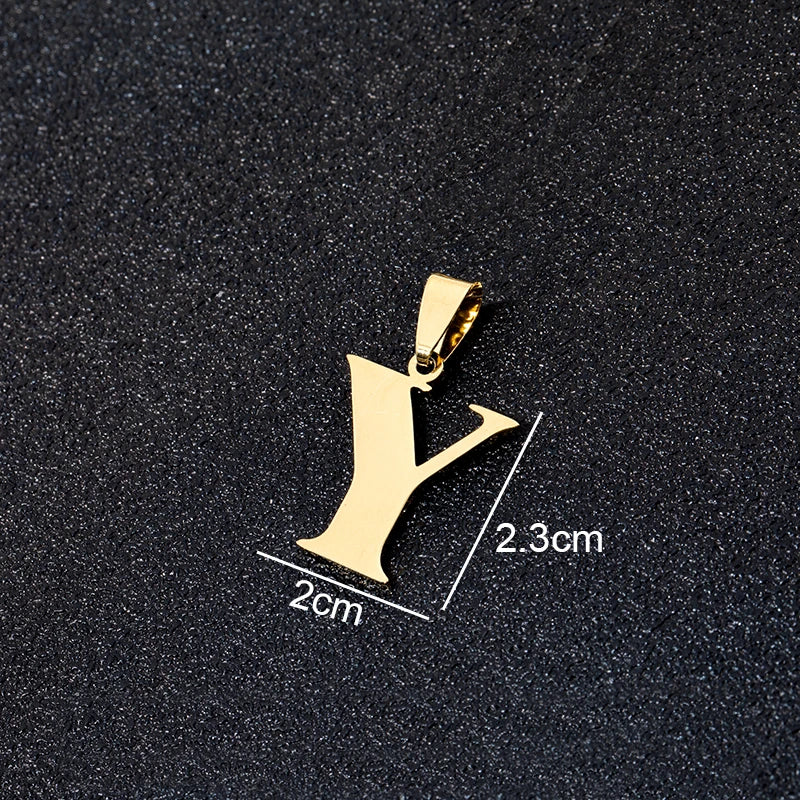 SONYA A To Z Stainless Steel 26 Letters Initial Pendant For Women Alphabet  DIY Pendants Friends Family Gifts