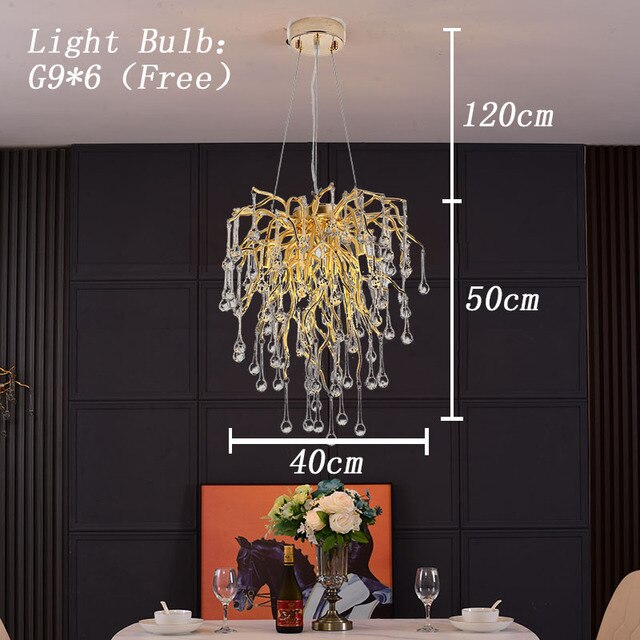 Nordic Luxury Crystal LED Chandelier LOFT Villa Large Lustre Ceiling Chandeliers for Living Room Hotel Home Lamp Indoor Lighting