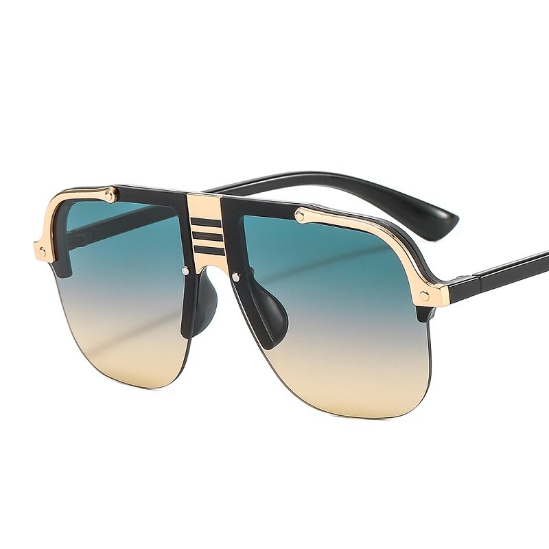 D&amp;T 2021 New Fashion Sunglasses Women Men Shield Gradients Lens Metal Alloy Frame Trend Luxury Brand Designer Sun Glasses UV400