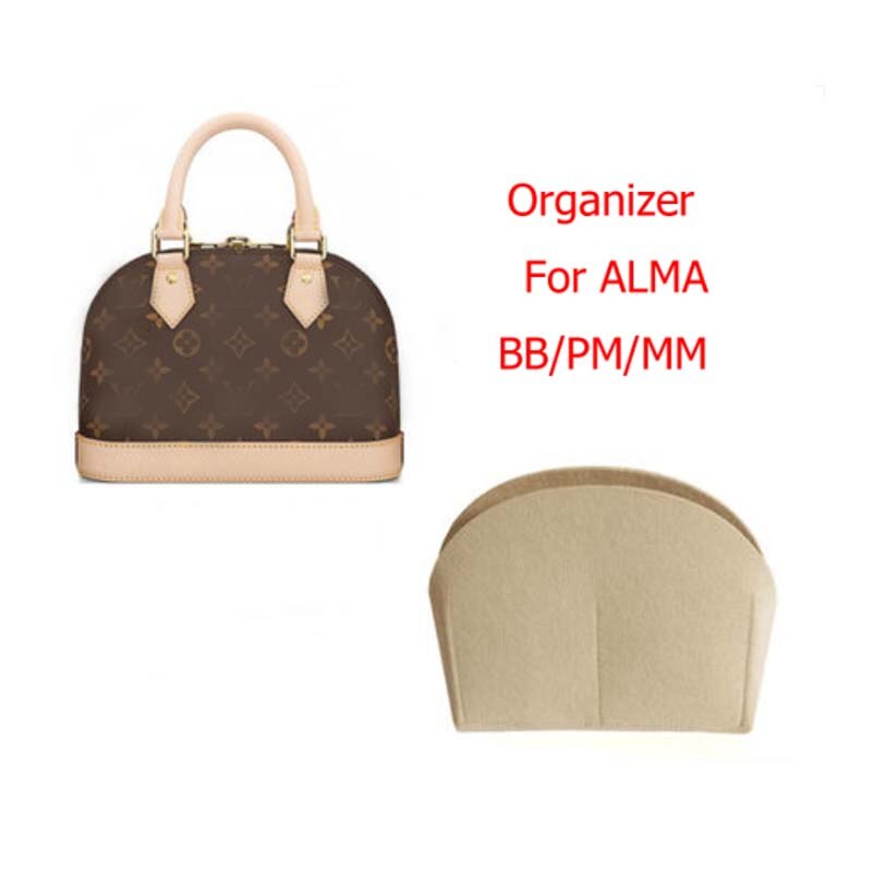 For Alma BB bag Insert Organizer Makeup Small Handbag Organize Inner Purse Portable Cosmetic bing Shell bag organizer Christmas
